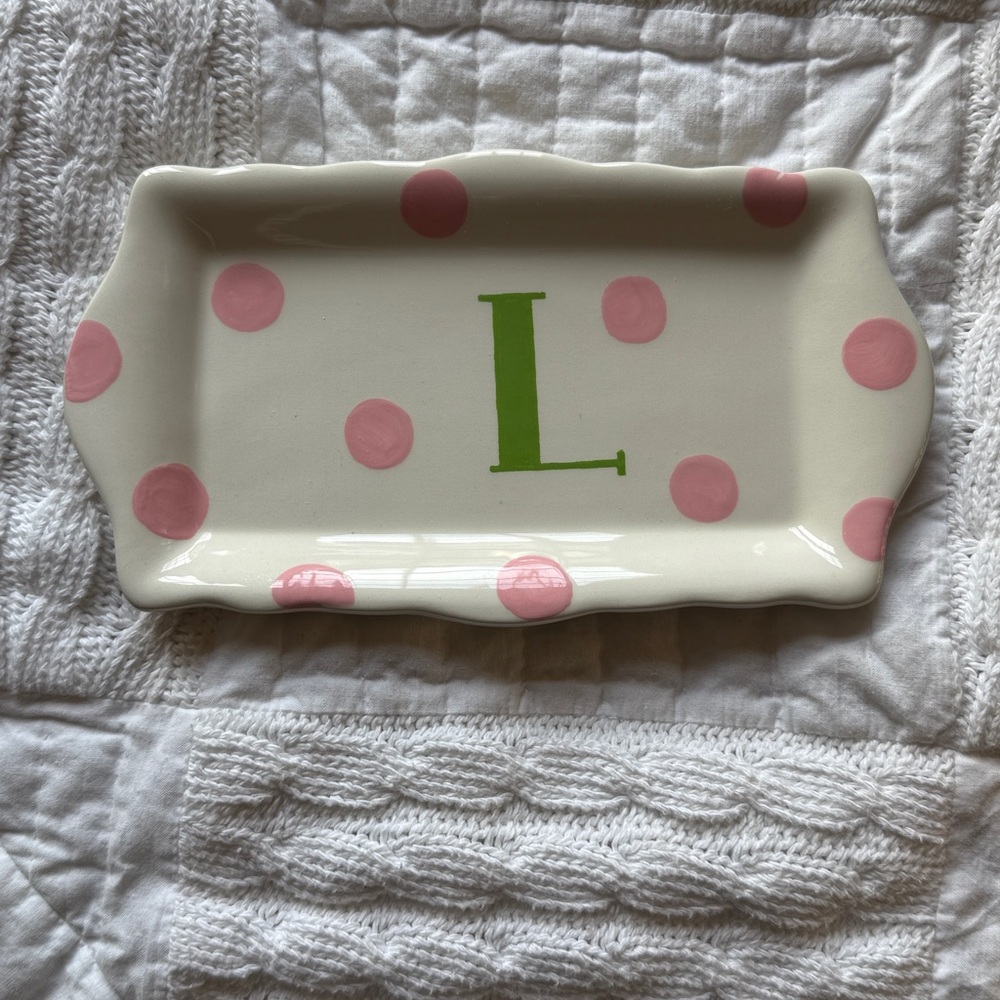 Coton Colors Express Letter L Trinket Dish Tray Ceramic 2007